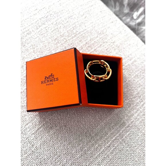 Hermès Paris Gold Chain Regate scarf ring with Original Box - Picture 1 of 4